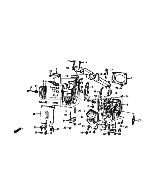 Gxv620k1 Cylinder Head Diagram and Parts List for M48-HN 53BB5E6V750 Cub Cadet Sprayer